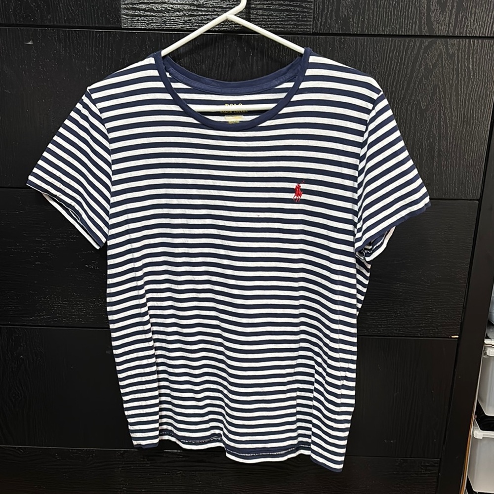 Striped Navy and White T-Shirt